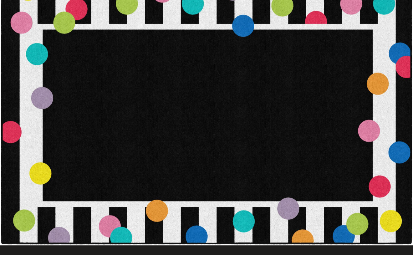 BLACK/WHITE BRIGHT POLKADOT BORDER