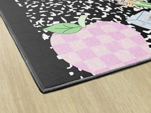 Flagship Carpets Composition Book with Apple Children's Classroom Décor Area Rug for Schools, Durable and Fun for Learning Centers, Daycares and Preschools, 5' X 7'6"|B0FLNC2ZD5