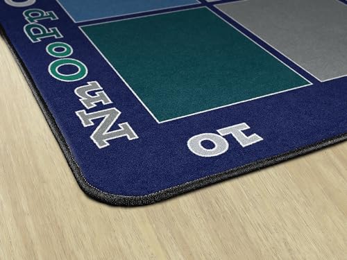 Flagship Carpets Sitting Grid Classroom Educational Area Rug for Kids and Teachers, Durable Quality for Schools, Preschool, Daycare, Learning Centers, and Home, 7'6" x 12' - CoolBlue|B0FLNFQP29