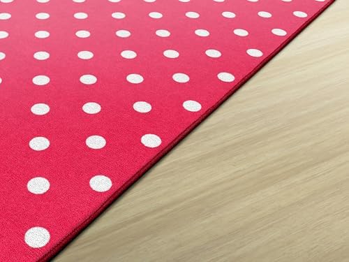 Flagship Carpets Small Polka Dots Children's Classroom Décor Area Rug for Schools, Durable and Fun for Learning Centers, Daycares and Preschools, 5' X 7'6" - Red|B0FLNP9HQ8