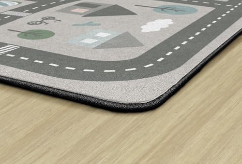 Flagship Carpets Silly Streets Classroom Educational Area Rug for Kids and Teachers, Durable Quality for Schools, Preschool, Daycare, Learning Centers, and Home, 7'6" x 12' - Neutral|B0FLNMV67R
