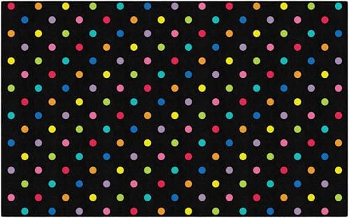 Flagship Carpets Small Polka Dots Children's Classroom Décor Area Rug for Schools, Durable and Fun for Learning Centers, Daycares and Preschools, 5' X 7'6" - Red|B0FLNP9HQ8