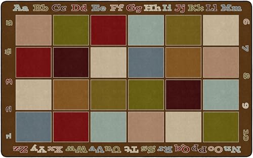 Flagship Carpets Sitting Grid Classroom Educational Area Rug for Kids and Teachers, Durable Quality for Schools, Preschool, Daycare, Learning Centers, and Home, 7'6" x 12' - CoolBlue|B0FLNFQP29