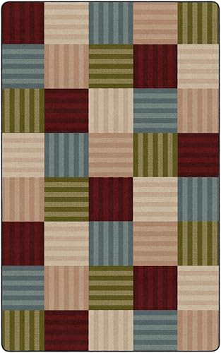 Flagship Carpets Hashtag Tone on Tone Rug for Kids Classroom or Bedroom Carpet, Home Learning and Playroom Mat (Seats up to 30), 7'6" x 12', Almond|B01FLNSGUG