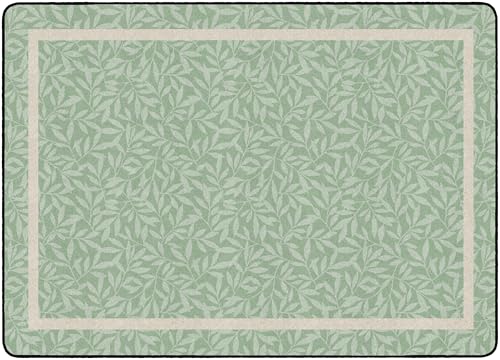 Flagship Carpets Farmhouse Leaves Classroom Educational Area Rug for Kids and Teachers, Durable Quality for Schools, Preschool, Daycare, Learning Centers, and Home, 7'6" x 12' - Sage|B0FLNS4CTK