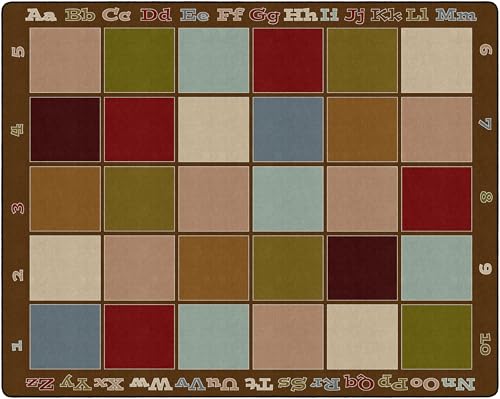 Flagship Carpets Sitting Grid Classroom Educational Area Rug for Kids and Teachers, Durable Quality for Schools, Preschool, Daycare, Learning Centers, and Home, 7'6" x 12' - CoolBlue|B0FLNFQP29