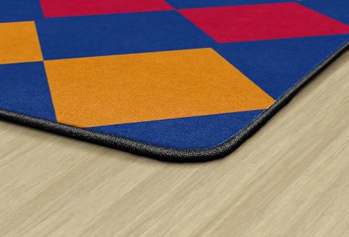 Flagship Carpets Diamond Seating Classroom Educational Area Rug for Kids and Teachers, Durable Quality for Schools, Preschool, Daycare, Learning Centers, and Home, 7'6" x 12' - Multicolor|B0FD41NR39