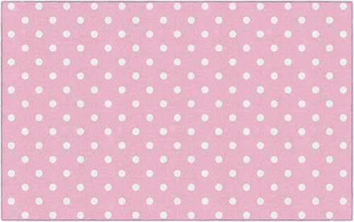 Flagship Carpets Small Polka Dots Children's Classroom Décor Area Rug for Schools, Durable and Fun for Learning Centers, Daycares and Preschools, 5' X 7'6" - Red|B0FLNP9HQ8