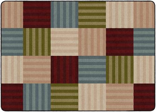 Flagship Carpets Hashtag Tone on Tone Rug for Kids Classroom or Bedroom Carpet, Home Learning and Playroom Mat (Seats up to 30), 7'6" x 12', Almond|B01FLNSGUG