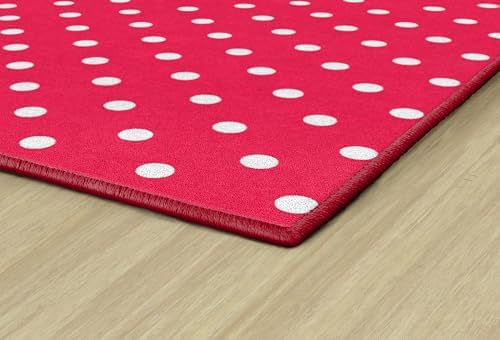 Flagship Carpets Small Polka Dots Children's Classroom Décor Area Rug for Schools, Durable and Fun for Learning Centers, Daycares and Preschools, 5' X 7'6" - Red|B0FLNP9HQ8