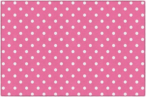 Flagship Carpets Small Polka Dots Children's Classroom Décor Area Rug for Schools, Durable and Fun for Learning Centers, Daycares and Preschools, 5' X 7'6" - Red|B0FLNP9HQ8