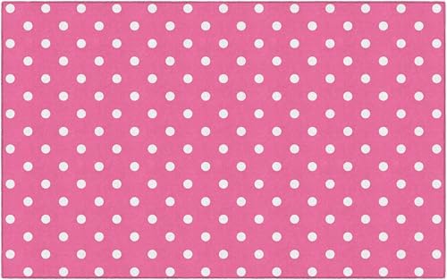 Flagship Carpets Small Polka Dots Children's Classroom Décor Area Rug for Schools, Durable and Fun for Learning Centers, Daycares and Preschools, 5' X 7'6" - Red|B0FLNP9HQ8