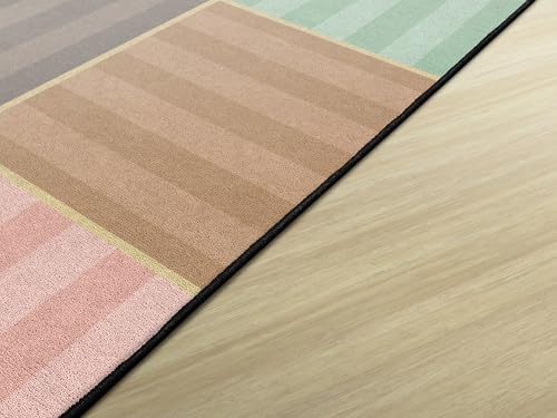 Flagship Carpets Calming Blocks Classroom Educational Area Rug for Kids and Teachers, Durable Quality for Schools, Preschool, Daycare, Learning Centers, and Home, 7'6" x 12' - Soft-Tone|B0FLNXRFGR