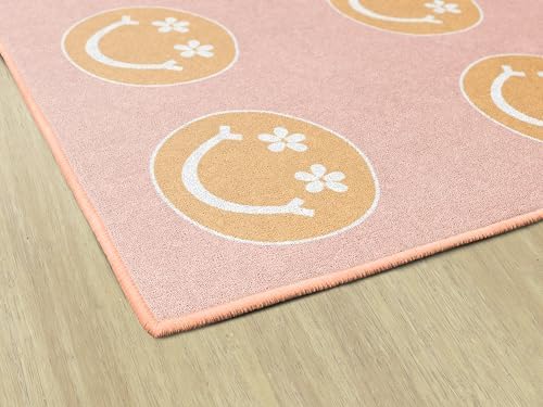 Flagship Carpets Good Vibes Happy Faces Children's Classroom Décor Area Rug for Schools, Durable and Fun for Learning Centers, Daycares and Preschools, 7'6" X 12'|B0FLNL1HS7