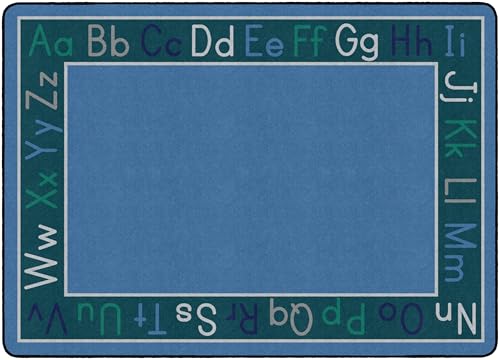 Flagship Carpets Alphabet Classroom Educational Area Rug for Kids and Teachers, Durable Quality for Schools, Preschool, Daycare, Learning Centers, and Home, 7'6" x 12' - CoolBlue|B0FLNKMT4S