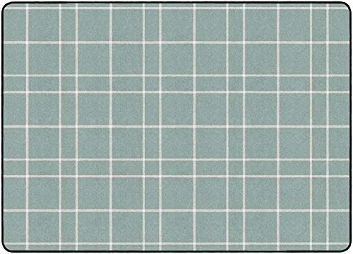 Flagship Carpets Check Pattern Area Rug for Childrens Classroom, Kids Playroom, Living Room or Bedroom Carpet and Kitchen Rug, 6' x 8'4", Black|B08KGW844G