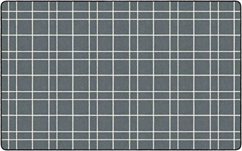 Flagship Carpets Check Pattern Area Rug for Childrens Classroom, Kids Playroom, Living Room or Bedroom Carpet and Kitchen Rug, 6' x 8'4", Black|B08KGW844G