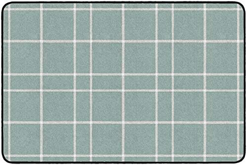 Flagship Carpets Check Pattern Area Rug for Childrens Classroom, Kids Playroom, Living Room or Bedroom Carpet and Kitchen Rug, 6' x 8'4", Black|B08KGW844G