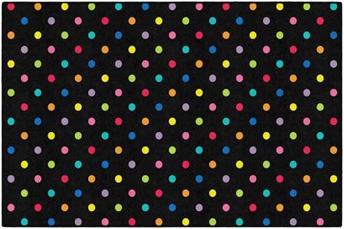 Flagship Carpets Small Polka Dots Children's Classroom Décor Area Rug for Schools, Durable and Fun for Learning Centers, Daycares and Preschools, 5' X 7'6" - Red|B0FLNP9HQ8