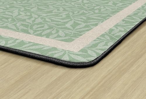 Flagship Carpets Farmhouse Leaves Classroom Educational Area Rug for Kids and Teachers, Durable Quality for Schools, Preschool, Daycare, Learning Centers, and Home, 7'6" x 12' - Sage|B0FLNS4CTK