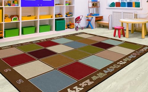 Flagship Carpets Sitting Spaces Classroom Educational Area Rug for Kids and Teachers, Durable Quality for Schools, Preschool, Daycare, Learning Centers, and Home, 7'6" x 12' - Blue|B0FLNDD6YZ