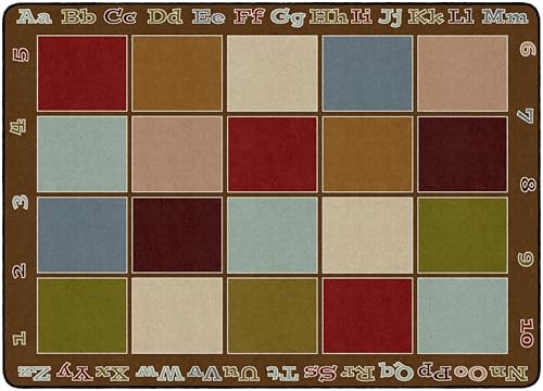 Flagship Carpets Sitting Grid Classroom Educational Area Rug for Kids and Teachers, Durable Quality for Schools, Preschool, Daycare, Learning Centers, and Home, 7'6" x 12' - CoolBlue|B0FLNFQP29