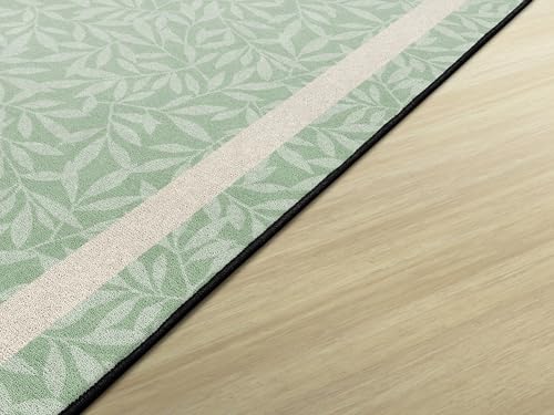 Flagship Carpets Farmhouse Leaves Classroom Educational Area Rug for Kids and Teachers, Durable Quality for Schools, Preschool, Daycare, Learning Centers, and Home, 7'6" x 12' - Sage|B0FLNS4CTK