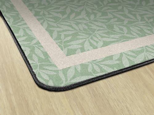 Flagship Carpets Farmhouse Leaves Classroom Educational Area Rug for Kids and Teachers, Durable Quality for Schools, Preschool, Daycare, Learning Centers, and Home, 7'6" x 12' - Sage|B0FLNS4CTK