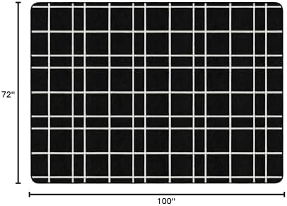 Flagship Carpets Check Pattern Area Rug for Childrens Classroom, Kids Playroom, Living Room or Bedroom Carpet and Kitchen Rug, 6' x 8'4", Black|B08KGW844G
