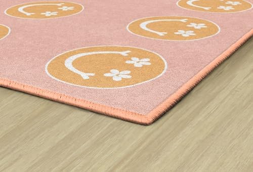 Flagship Carpets Good Vibes Happy Faces Children's Classroom Décor Area Rug for Schools, Durable and Fun for Learning Centers, Daycares and Preschools, 7'6" X 12'|B0FLNL1HS7