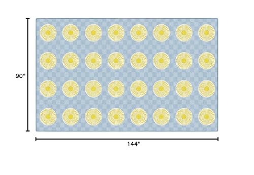 Flagship Carpets Peppy Suns Criss-Cross Applesauce Educational Area Rug for Kids Room, Children's Classroom, Play Carpet for Teaching and Playroom, 7'6" x 12', Blue, Seats 32|B0CHT5LX6L