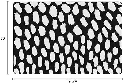 Flagship Carpets White on Black Safari Dot Classroom Area Rug for Indoor Classroom Learning or Kid Bedroom Educational Play Mat, 5'x7'6"|B099CFH6S6