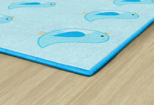 Flagship Carpets Sweet Blue Bird Criss Cross Applesauce Children's Classroom Décor Area Rug for Schools, Durable and Fun for Learning Centers, Daycares and Preschools, 7'6" X 12'|B0FLN1BKXN