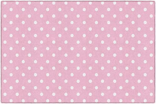 Flagship Carpets Small Polka Dots Children's Classroom Décor Area Rug for Schools, Durable and Fun for Learning Centers, Daycares and Preschools, 5' X 7'6" - Red|B0FLNP9HQ8