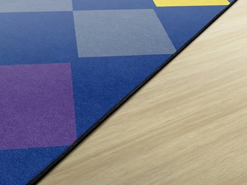 Flagship Carpets Diamond Seating Classroom Educational Area Rug for Kids and Teachers, Durable Quality for Schools, Preschool, Daycare, Learning Centers, and Home, 7'6" x 12' - Multicolor|B0FD41NR39