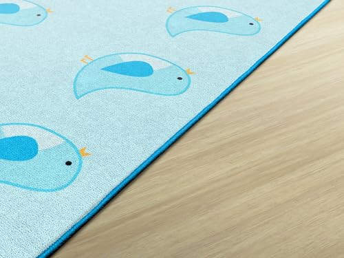 Flagship Carpets Sweet Blue Bird Criss Cross Applesauce Children's Classroom Décor Area Rug for Schools, Durable and Fun for Learning Centers, Daycares and Preschools, 7'6" X 12'|B0FLN1BKXN