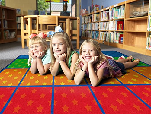 Flagship Carpets Star Seating Rows Multicolor Educational Rug for Kids Room or Playroom Mat, Home Learning Area or Classroom Carpet, (Seats 24), 7'6"x12', Stars Seating|B07DJ2C2CP