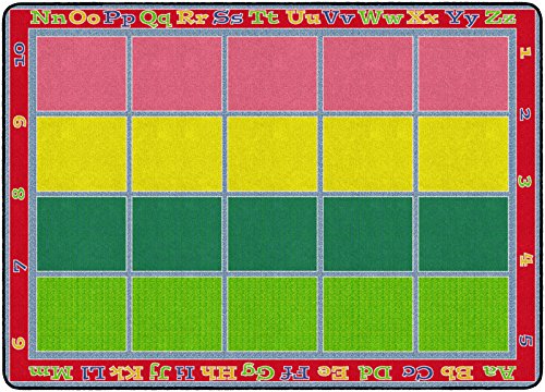 Flagship Carpets Sitting Grid Classroom Educational Area Rug for Kids and Teachers, Durable Quality for Schools, Preschool, Daycare, Learning Centers, and Home, 7'6" x 12' - CoolBlue|B0FLNFQP29