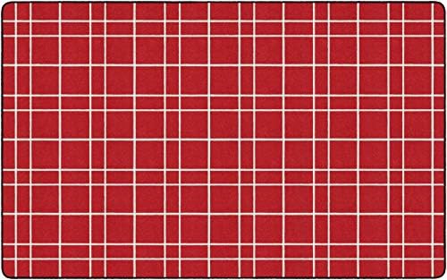 Flagship Carpets Check Pattern Area Rug for Childrens Classroom, Kids Playroom, Living Room or Bedroom Carpet and Kitchen Rug, 6' x 8'4", Black|B08KGW844G