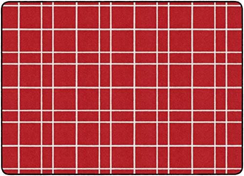 Flagship Carpets Check Pattern Area Rug for Childrens Classroom, Kids Playroom, Living Room or Bedroom Carpet and Kitchen Rug, 6' x 8'4", Black|B08KGW844G