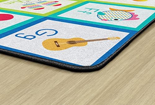 Flagship Carpets Rainbow Alphabet Criss Cross Applesauce Solid Classroom Area Rug for Indoor Classroom Learning or Kid Bedroom Educational Play Mat, 7'6"x12', Multi|B099CMC1LD