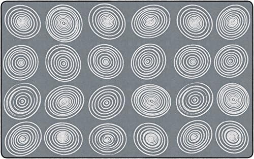 Flagship Carpets Circles Abstract Educational Area Rug for Kids Room Seating Décor, Children's Classroom, Play Carpet for Teaching and Playroom, Seats 20, 6' x 8'4", Cool Blue|B0CFS228ZR