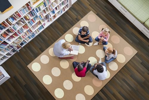 Flagship Carpets Neutral Dark Criss Cross Children's Classroom Décor Area Rug for Schools, Durable and Fun for Learning Centers, Daycares and Preschools, 7'6" X 12'|B0FLNL2K1F