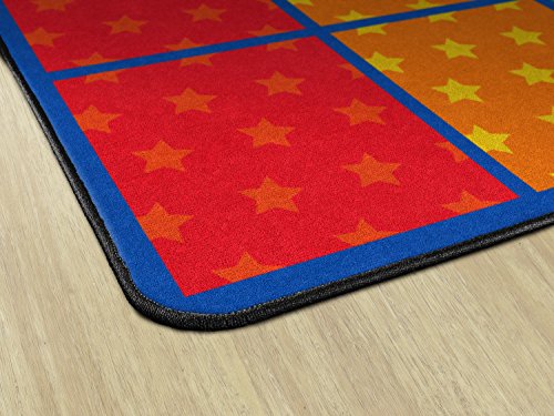 Flagship Carpets Star Seating Rows Multicolor Educational Rug for Kids Room or Playroom Mat, Home Learning Area or Classroom Carpet, (Seats 24), 7'6"x12', Stars Seating|B07DJ2C2CP