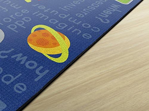 Flagship Carpets STEM Science Educational Area Rug for Children's Classroom or Kids Room, Playroom Carpet or Home Learning Mat, 6' x 8'4", Blue|B07DJ5KDDZ