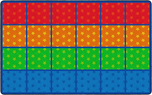 Flagship Carpets Star Seating Rows Multicolor Educational Rug for Kids Room or Playroom Mat, Home Learning Area or Classroom Carpet, (Seats 24), 7'6"x12', Stars Seating|B07DJ2C2CP