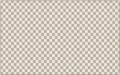 Flagship Carpets Brown and White Checkerboard Educational Area Rug for Kids Room Seating Décor, Children's Classroom, Play Carpet for Teaching and Playroom, 7'6" x 12', Neutral|B0CHTLQ53W