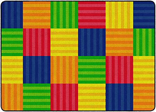Flagship Carpets Hashtag Tone on Tone Rug for Kids Classroom or Bedroom Carpet, Home Learning and Playroom Mat (Seats up to 30), 7'6" x 12', Almond|B01FLNSGUG