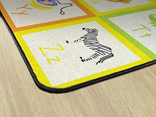 Flagship Carpets Rainbow Alphabet Criss Cross Applesauce Solid Classroom Area Rug for Indoor Classroom Learning or Kid Bedroom Educational Play Mat, 7'6"x12', Multi|B099CMC1LD
