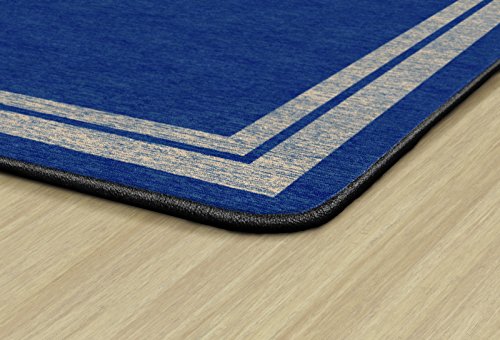 Flagship Carpets Double Border Area Rug for Classroom or Office Rug, Kids Bedroom or Playroom Carpet, and Living Room Mat, 7'6" x 12', Blue Light Border|B07DJ219LJ